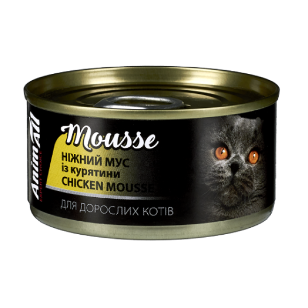 AnimAll (Энимал) Cat Mousse Chicken - Влажный корм для кошек нежный мусс из курятины 80 г