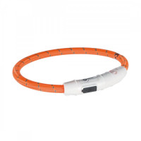 TRIXIE FLASH LIGHT RING USB ORANGE XS-S нашийник поліуретановий що світиться - 35 CМ