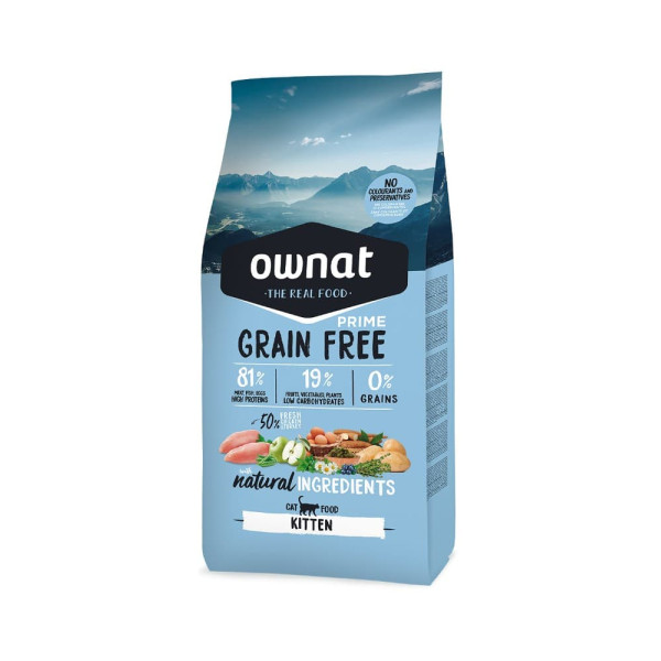 Ownat Kitten Grain Free Chicken & Turkey - Сухой беззерновой корм для котят с курицей и индейкой 1 кг