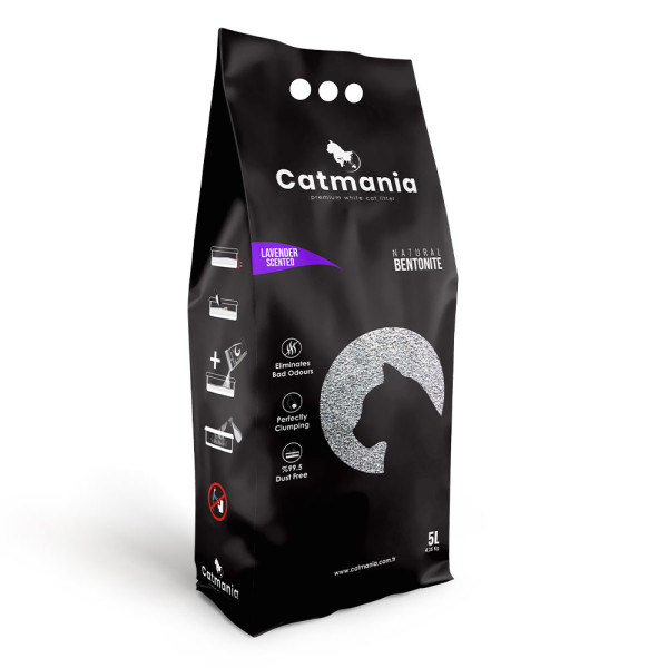 Catmania (Кетмания) Lavender - Наполнитель бентонитовый для кошачьих туалетов с ароматом лаванды 5 л