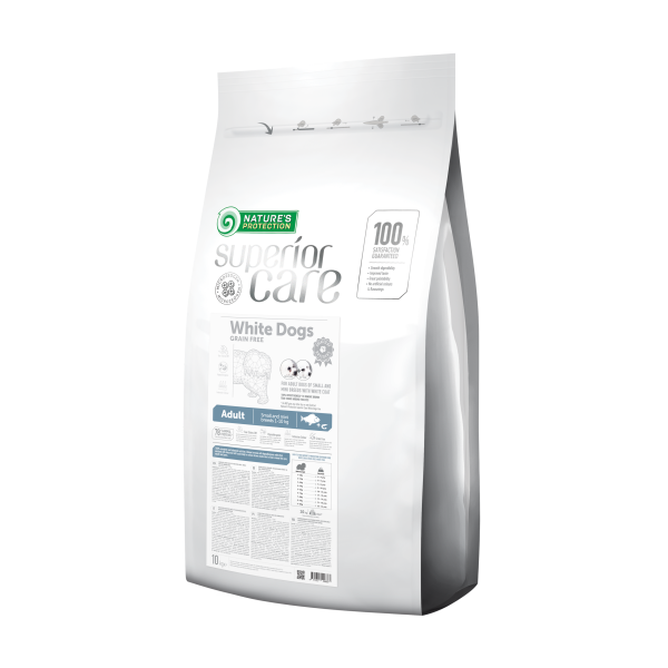 Nature`s Protection (Натур Протекшн) Superior Care White Dogs GF Adult Small & Mini Breeds - Сухой беззерновой корм для собак мелких и миниатюрных пород с белой шерстью с белой рыбой 10 кг