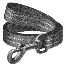 Повідець світловідбивний, Ш 25 мм, Дл 200 см, Сірий, L-XL, WAUDOG Re-cotton