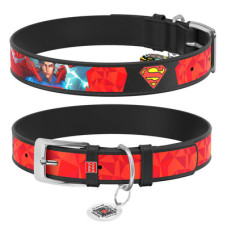 Нашийник, "Супермен1", Ш 12 мм, Дл 18-24 см, Чорний, XS1, WAUDOG Design с QR