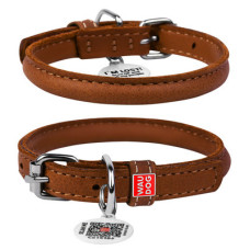 WauDog (ВауДог) Soft - Нашийник для собак шкіряний круглий коричневий (Д 10 мм, Дов 33-41 см) S