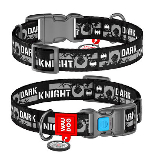Нашийник, "Чорний лицар", пласт. фастекс, Ш 20 мм, Дл 24-40 см, M, WAUDOG Nylon c QR