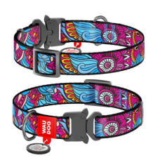 Нашийник, "Літо", метал. пряжка-фастекс, Ш 20 мм, Дл 24-40 см, M, WAUDOG Nylon c QR