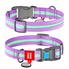 Нашийник світлонакопичуючий, пласт. фастекс, Ш 15 мм, Дл 23-35 см, Фіолетовий, S, WAUDOG Nylon c QR