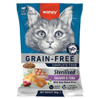 Wanpy (Ванпи) Cat Grain Free Salmon & Tuna Sterilized All Life Stages - Сухой беззерновой корм для стерилизованных котов всех возрастов с мясом лосося и тунца 50 г