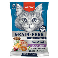 Wanpy (Ванпи) Cat Grain Free Salmon & Tuna Sterilized All Life Stages - Сухой беззерновой корм для стерилизованных котов всех возрастов с мясом лосося и тунца 50 г