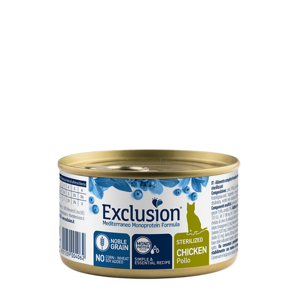 Exclusion (Эксклюжн) Cat Adult Sterilized Chicken - Влажный корм для взрослых стерилизованных котов с мясом курицы 85 г