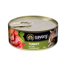 Savory (Сейворі) With Turkey for Kitten - Вологий корм для кошенят, з індичкою, 100 г