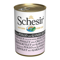 Schesir (Шезир) Cat Chicken&Shrimps in Jelly - Влажный корм для кошек с тунцем и креветками в желе 140 г