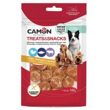 Camon (Камон) Dog Treats Coins With Chicken, Cod&Beef Skin - Ласощі для собак монети з куркою, тріскою та яловичою шкірою 100 г