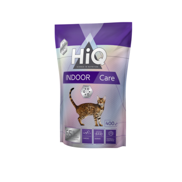HiQ (Хай-Кью) Cat Indoor Care Adult Poultry - Сухой корм для взрослых котов живущих в помещении с мясом птицы 400 г