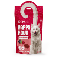 Reflex Plus Happy Hour Cat Treats Chicken & Salmon Love Edition – Лакомства для кошек, для хорошего самочувствия 60 г