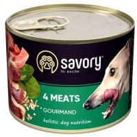 Savory (Сейвори) Dog Gourmand 4 Meat - Влажный корм для собак 4 вида мяса 200 г