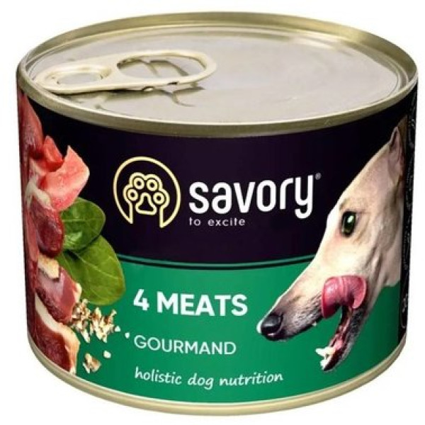 Savory (Сейвори) Dog Gourmand 4 Meat - Влажный корм для собак 4 вида мяса 200 г