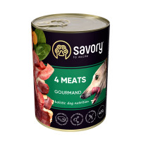 Savory (Сейвори) Dog Gourmand 4 Meat - Влажный корм для собак 4 вида мяса 400 г