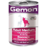 Gemon (Джемон) Dog Wet Medium Adult Beef & Liver - Влажный корм для собак средних пород с говядиной и печенью 0.415 кг