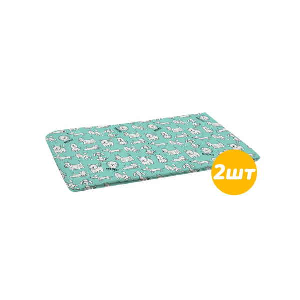 MISOKO (Мисоко) Reusable Pad For Puppies - Многоразовые пеленки для щенков мятные 2 шт. 40х50 см