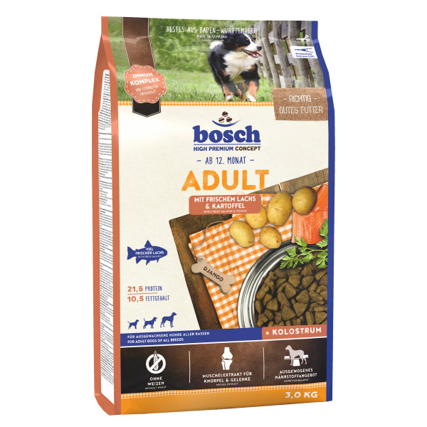 Bosch (Бош) HPC Adult Dog Salmon&Potato - Сухой корм для взрослых собак всех пород лосось с картошкой 3 кг