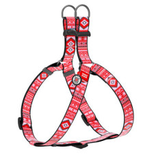 Шлея анатомическая, "Этно красный", пласт. фастекс, Ш 15 мм, ОГ 40-55 см, ОШ 40-55 см, S, WAUDOG Nylon c QR