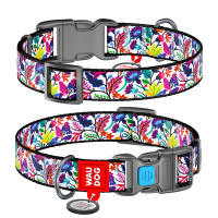 Ошейник, "Волшебные цветы", пласт. фастекс, Ш 15 мм, Дл 23-35 см, S, WAUDOG Nylon c QR