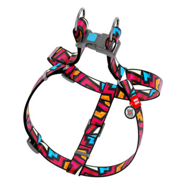 Шлея анатомічна, "Графіті", пласт. фастекс, Ш 15 мм, ОГ 40-55 см, ОШ 40-55 см, S, WAUDOG Nylon c QR