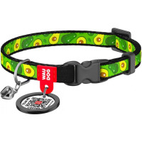 Ошейник для котов, "Авокадо", пласт. фастекс, Ш 10 мм, Дл 20-30 см, XS, WAUDOG Nylon c QR