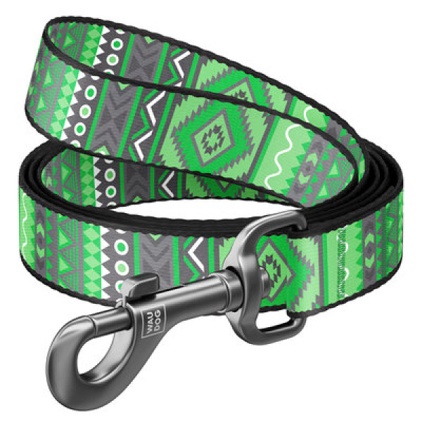 Повідець, "Етно зелений", Ш 20 мм, Дл 122 см, M. WAUDOG Nylon