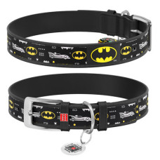 Нашийник, "Бетмен 3", Ш 12 мм, Дл 18-24 см, Чорний, XS1, WAUDOG Design с QR