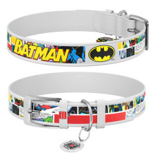 Нашийник, "Бетмен 1", Ш 12 мм, Дл 18-24 см, белый, XS1, WAUDOG Design с QR