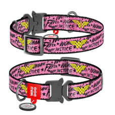 Нашийник, "Диво-жінка", метал. пряжка-фастекс, Ш 15 мм, Дл 23-35 см, S, WAUDOG Nylon c QR