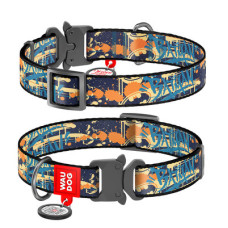 Нашийник, "Бетмен Джинс", метал. пряжка-фастекс, Ш 15 мм, Дл 23-35 см, S, WAUDOG Nylon c QR