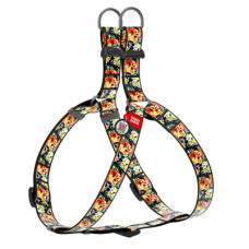 Шлея анатомічна, "Гламурні черепа", пласт. фастекс, Ш 20 мм, ОГ 50-80 см, ОШ 50-80 см, M, WAUDOG Nylon c QR