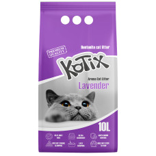 Kotix (Котикс) Bentonite Lavender - Бентонитовый наполнитель для кошачьего туалета с ароматом лаванды 10 л