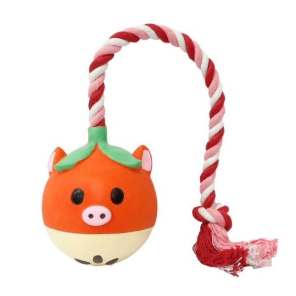 Misoko (Мисоко) Dog Toy Rope Apple Red - Игрушка для собак с веревкой яблоко латекс красная 40 см