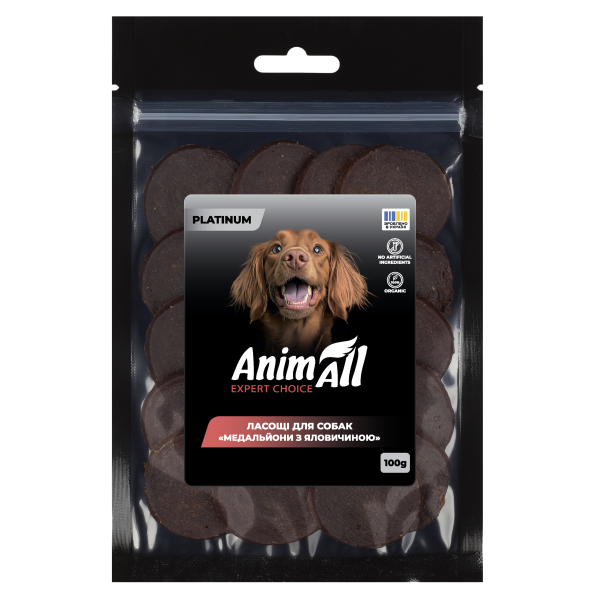 Animall (Энимал) Platinum - Лакомства для собак медальоны с говядиной 100 г