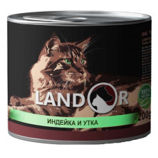 Landor (Ландор) Turkey And Duck For Kitten - Вологий корм для кошенят з індичкою та качкою 0.2 кг