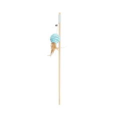 Hippie Pet (Хіппі Пет) Fishing Rod With Ball Made Of Rope And Feathers Blue - Іграшка для котів вудка з м'ячиком з мотузки та пір'я синя 40 см