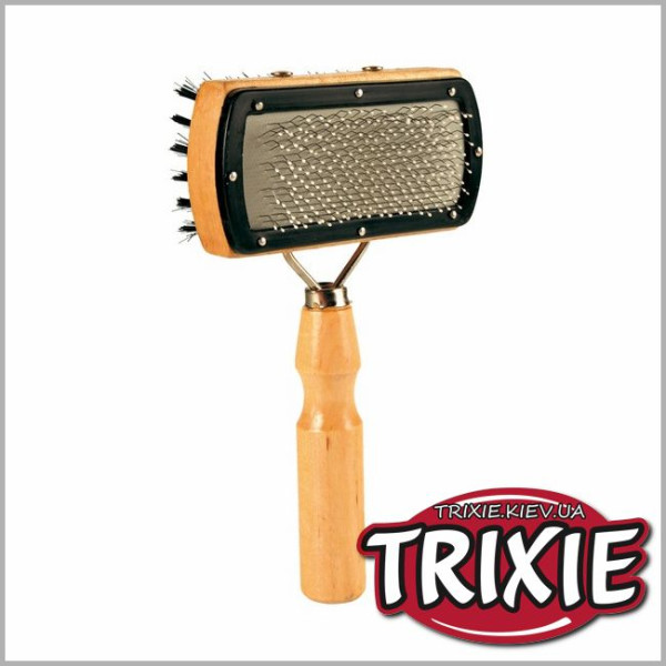 Trixie (Трикси) Soft Brush Double Sided - Щетка-пуходерка для собак двухсторонняя 10х18 см