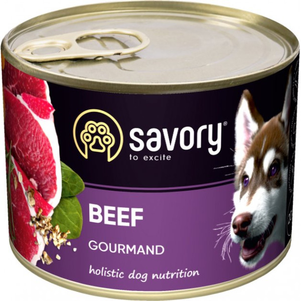 Savory (Сейвори) Dog Gourmand Beef - Влажный корм для собак с говядиной 200 г