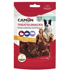 Camon (Камон) Dog Treats Coins With Rabbit, Cod&Beef Skin - Ласощі для собак монети з кроликом, тріскою та яловичою шкірою 100 г