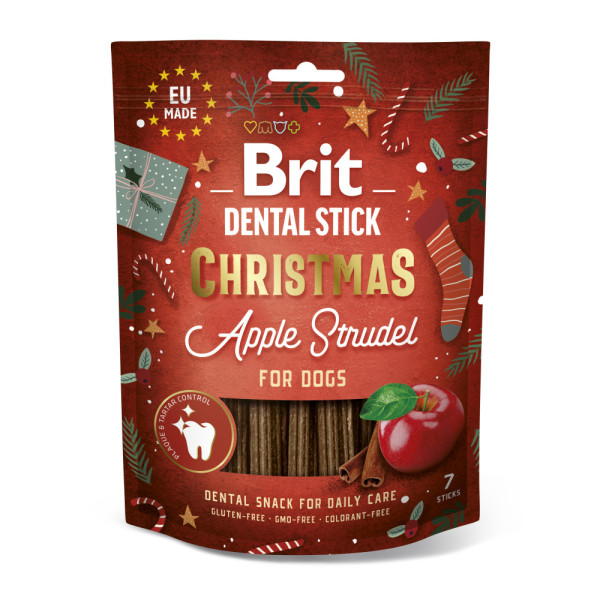 Brit (Брит) Dental Stick Christmas Apple Strudel - Лакомство для собак рождественский яблочный штрудель 7 шт 251 г