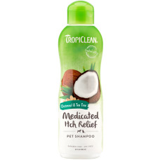 Tropical Clean (Тропікал Клін) Pet Shampoo Medicated Itch Relief Oatmeal&Tea Tree - Шампунь для котів та собак заспокійливий вівсяний з екстрактом чайного дерева 355 мл