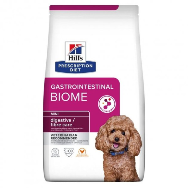 Hill`s (Хилс) Prescription Diet Dog Chicken Gastrointestinal Biome Digestive Care Adult Mini - Сухой лечебный корм для взрослых собак мелких пород при диарее и расстройствах пищеварения с мясом курицей 1 кг