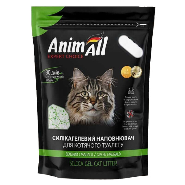 AnimAll (Энимал) Зеленый Изумруд - Наполнитель для кошачьих туалетов силикагелевый 3.8 л