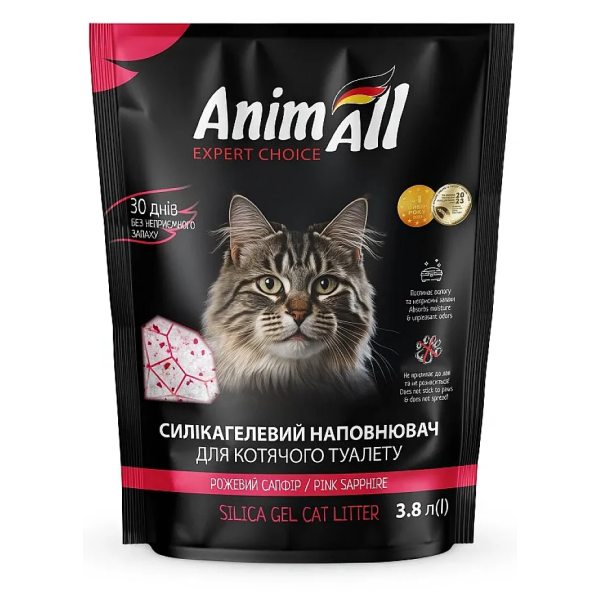 AnimAll (Енімал) Рожевий сапфір - Наповнювач силікагелевий для котячих туалетів 3.8 л