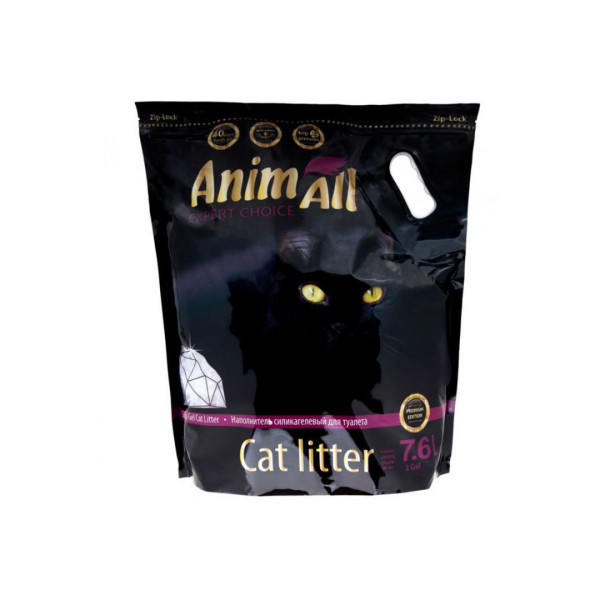 Animall (Энимал) Premium Фиолетовый аметист - Наполнитель силикагелевый для кошачьих туалетов с цветочным ароматом 7.6 л