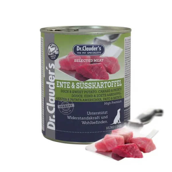 Dr.Clauder’s (Клаудер) Selected Meat Dog Grain Free Duck & Sweet Potato Adult All Breeds - Влажный беззерновой корм для взрослых собак всех пород с мясом утки и бататом 800 г